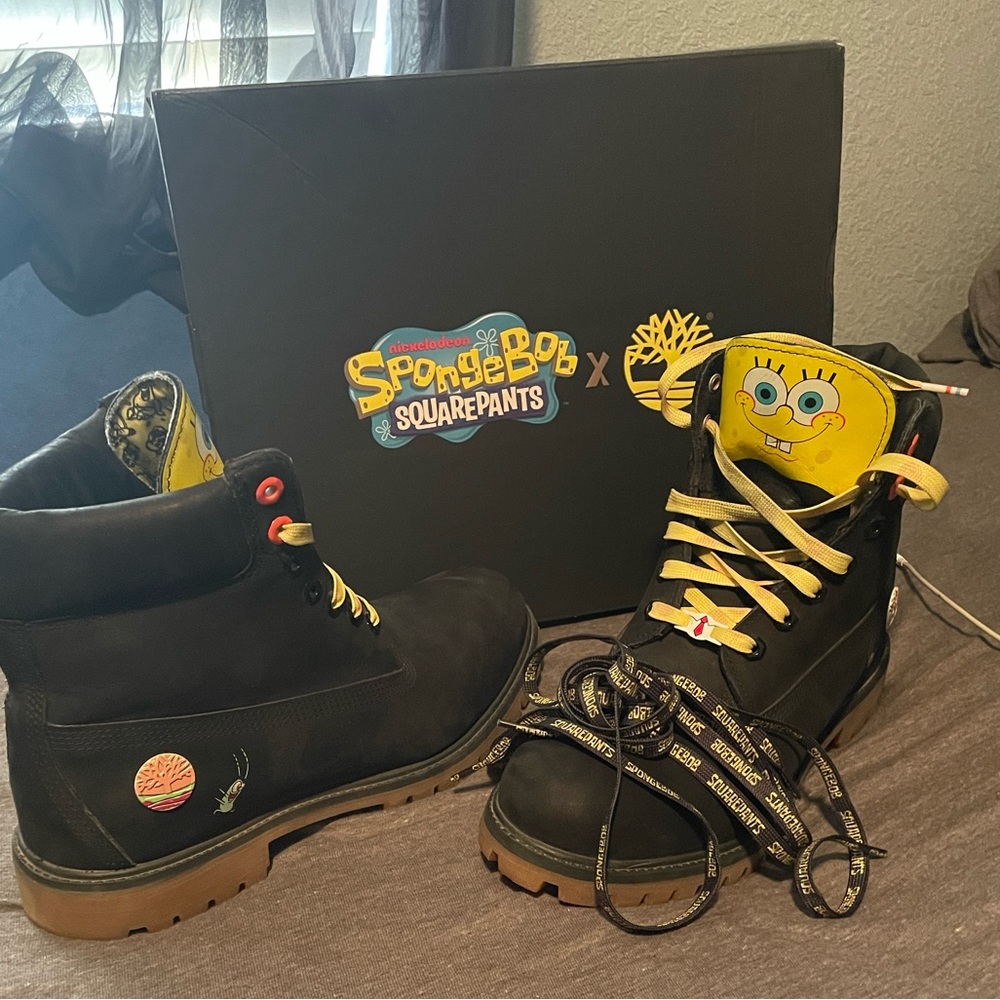 Rare black spongebob timberlands